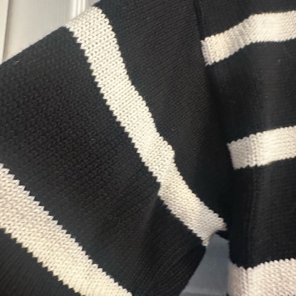 Old Navy Black and White Striped Turtleneck Sweater - Picture 3 of 4